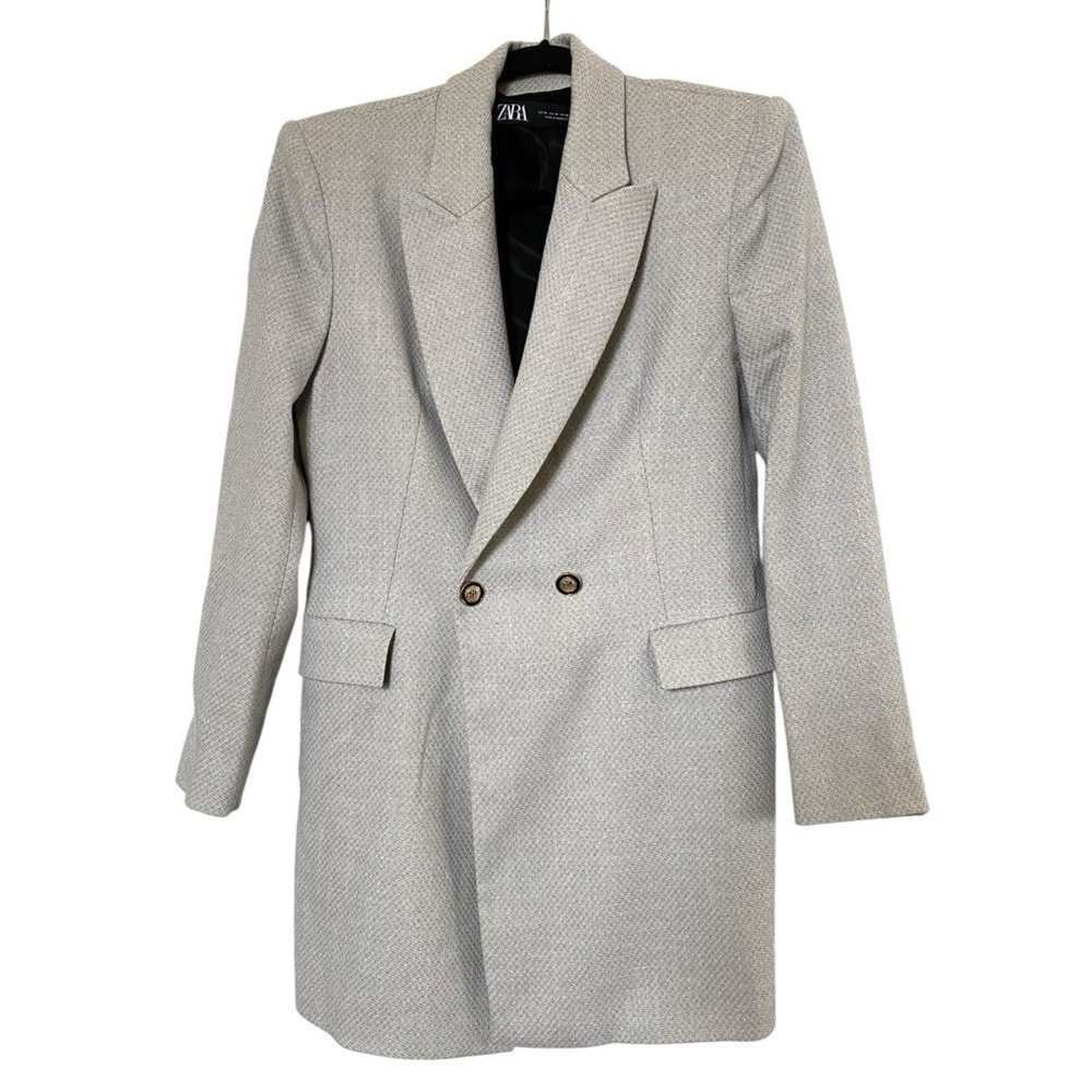 Zara Womens Light Gray Peacoat Style Lightweight Jacket Size Medium Fall Season